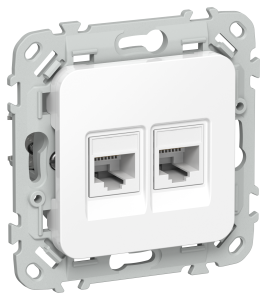 Розетка RJ45+RJ45 кат.5Е UTP С/У Белый FLITE