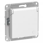 Розетка 1-м 16А С/У З/К со шторками с крышкой IP20 Белый AtlasDesign