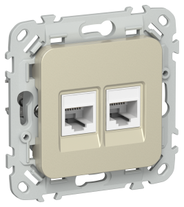 Розетка RJ45+RJ11 кат.5Е UTP С/У Шампань FLITE