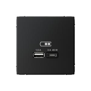 Розетка USB А+С (А7,5Вт+С45Вт) С/У Карбон ArtGallery