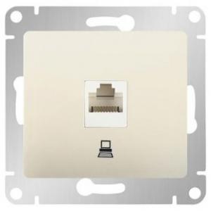 Розетка RJ45 кат.5Е С/У Молочный Glossa