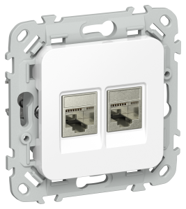 Розетка RJ45+RJ11 кат.5Е STP С/У Белый FLITE
