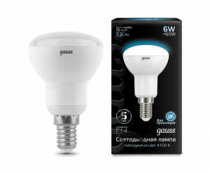 Лампа светодиодная Gauss Reflector R50 E14 6W 4100K