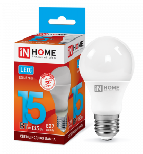 Лампа светодиодная LED-A60-VC 15Вт 230В Е27 4000К 1430Лм IN HOME