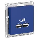 Розетка USB А+А 5В 2,1А С/У Аквамарин AtlasDesign