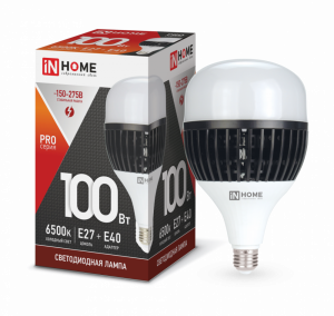 Лампа светодиодная LED-HP-PRO 100Вт 230В E27 с адаптером Е40 6500К 9500Лм IN HOME
