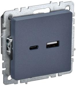 Розетка USB А+С 18Вт С/У Маренго Brite