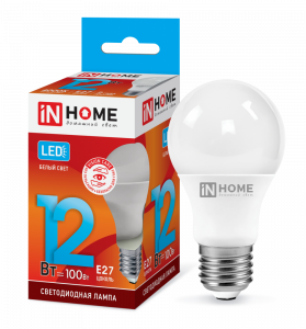 Лампа светодиодная LED-A60-VC 12Вт 230В Е27 4000К 1140Лм IN HOME