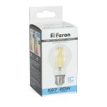 Лампа сд Е27 А60 20W 6400К филамент прозрач. LB-620 Feron