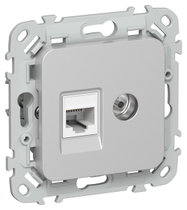 Розетка RJ45+TV кат.5Е UTP С/У Алюминий FLITE
