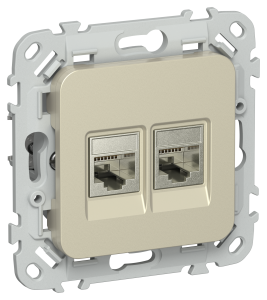 Розетка RJ45+RJ11 кат.6 STP С/У Шампань FLITE