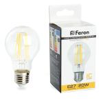 Лампа сд Е27 А60 20W 2700К филамент прозрач. LB-620 Feron