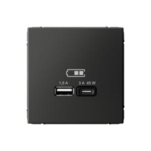 Розетка USB А+С (А7,5Вт+С45Вт) С/У Базальт ArtGallery