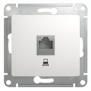 Розетка RJ45 кат.5Е С/У Белый Glossa