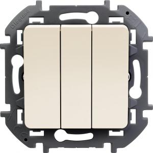 Выключатель трехклавишный 10 AX - 250 В Слоновая кость Legrand INSPIRIA