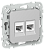 Розетка RJ45+RJ45 кат.5Е UTP С/У Алюминий FLITE