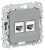 Розетка RJ45+RJ11 кат.6 UTP С/У Серый FLITE