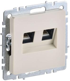 Розетка RJ45+RJ45 кат.5Е С/У Бежевый Brite