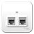 Розетка RJ45+RJ45 кат.5Е О/У изолирующая пластина Белый Blanca