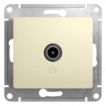 Розетка TV антенна С/У проходная Бежевый Glossa