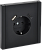 Розетка 1-м 16А С/У З/К со шторками+USB A+С 18Вт винтовое крепление Металл черный Forte&Piano