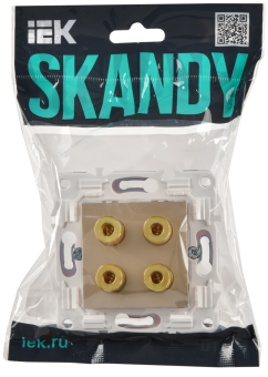 Розетка Аудио 4-м С/У Песочный Skandy