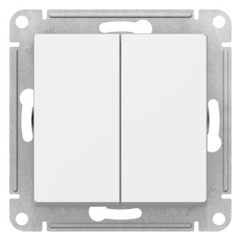 Переключатель 2-кл 10А C/У перекрестный Белый AtlasDesign